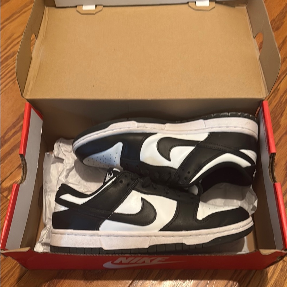 Nike Black and White Dunk Low-Tops